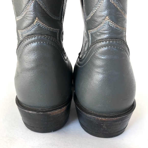 Tony Lama Grey Leather Cowboy Boots - Picture 7 of 8